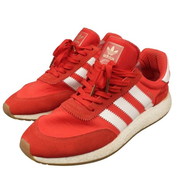 Adidas Iniki Runner Red White Gum Running Shoes Mens US 13 675001 Athletic Wear - Picture 1 of 15